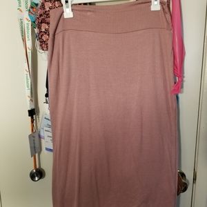 Knee Length Ribbed Skirt